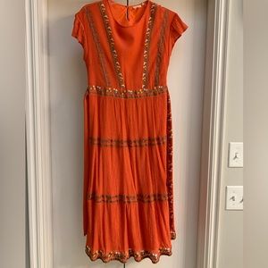Coral Midi Dress